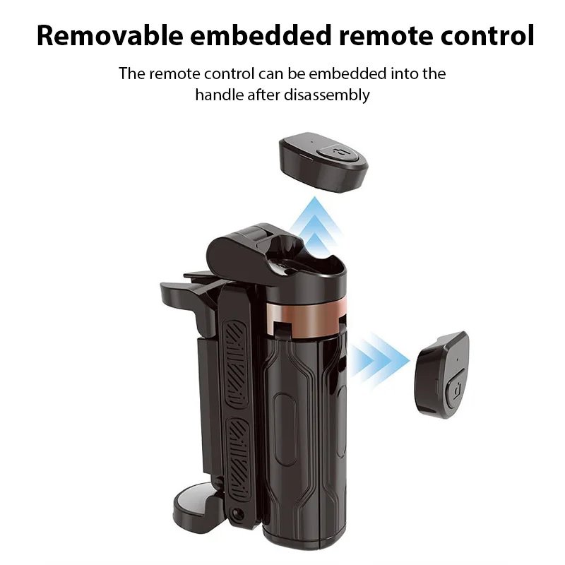 Universal Mini Selfie Stick Portable Phone Holder Shooting Aid Versatile Integrated Design Bluetooth Remote For Live Broadcas