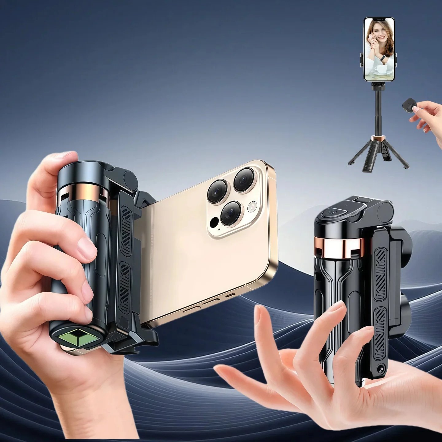 Universal Mini Selfie Stick Portable Phone Holder Shooting Aid Versatile Integrated Design Bluetooth Remote For Live Broadcas