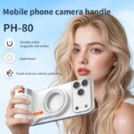 PH-80 Magnetic Camera Grip with Remote Shutter Fill Light Remote Control Handle Universal for Phones