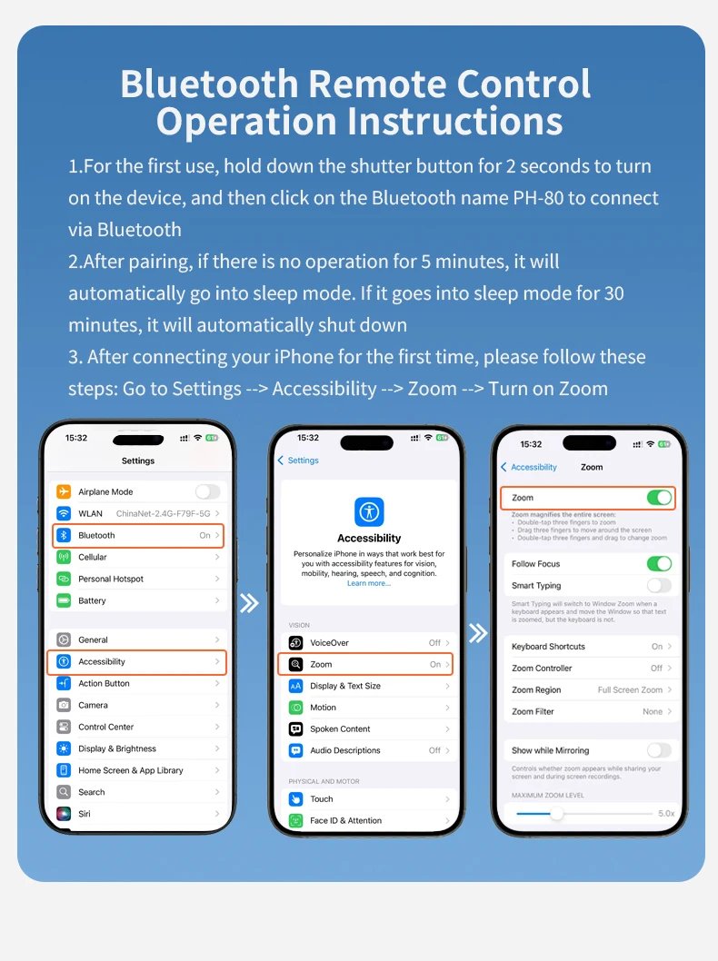 PH-80 Magnetic Camera Grip with Remote Shutter Fill Light Remote Control Handle Universal for Phones