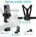 Hands Free Adjustable Chest Strap Stand Universal Harness Strap Stabilizer Selfie Stick Monopod for IPhone GoPro Go Pro Tripod - Image 5