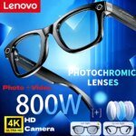Lenovo AI Smart Glasses 800W Anti Shake HD Camera Video Recording Languages Translation Sunglasses BluetoothMusic Play Man Women