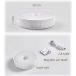 LED Night Light Motion Sensor Light USB Rechargeable Kitchen Bedroom Magnetic Base Wall Light Stairs Lighting Night Lamp - Image 6