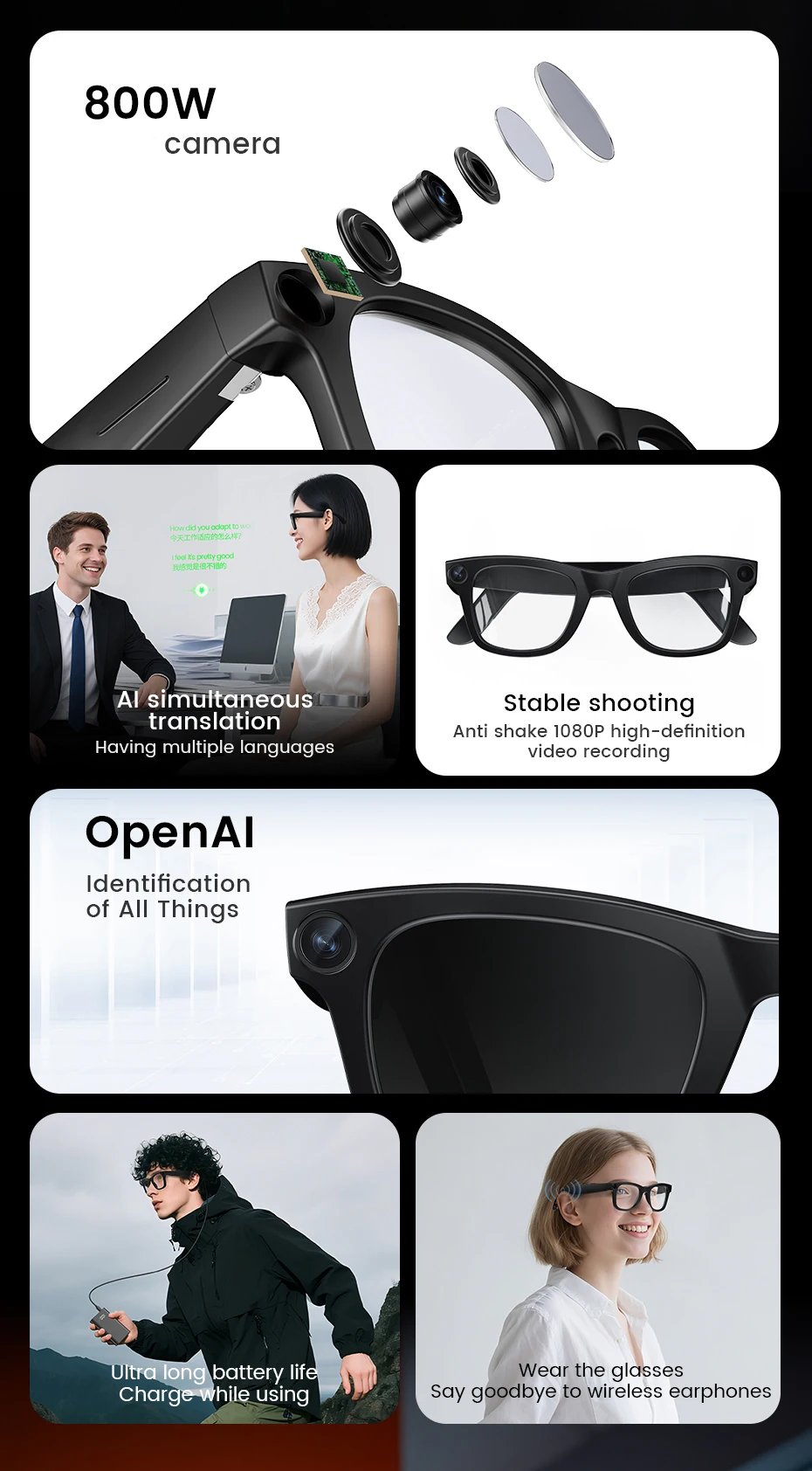 2026 Smart Glasses HD Photo Video OpenAI Record Translation Touch Photochromic Lenses Bluetooth Call Music Multifunction Glasses 2026 Smart Glasses HD Photo Video OpenAI Record Translation Touch Photochromic Lenses Bluetooth Call Music Multifunction Glasses