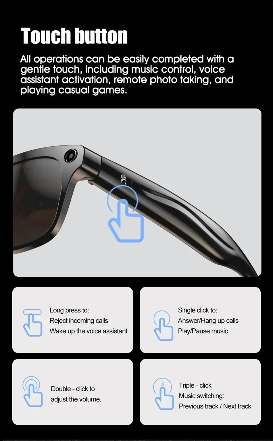 Lenovo Smart 8K AI Glasses With 1200mp Camera Chat Gpt Touch Sport Sunglasses Bluetooth Calling Music Player For Men Women Gift Lenovo Smart 8K AI Glasses With 1200mp Camera Chat Gpt Touch Sport Sunglasses Bluetooth Calling Music Player For Men Women Gift