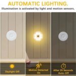 LED Motion Sensor Light USB Mini Night Lights Round Chargeable Lamp For Bedroom Kitchen Stair Hallway Wardrobe Lighting Cupboard - Image 3