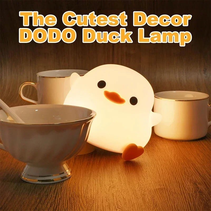 LED Night Light Cute Duck Cartoon Animals Silicone Lamp for Children Kid Touch Sensor Timing USB Rechargeable for Birthday Gifts LED Night Light Cute Duck Cartoon Animals Silicone Lamp for Children Kid Touch Sensor Timing USB Rechargeable for Birthday Gifts