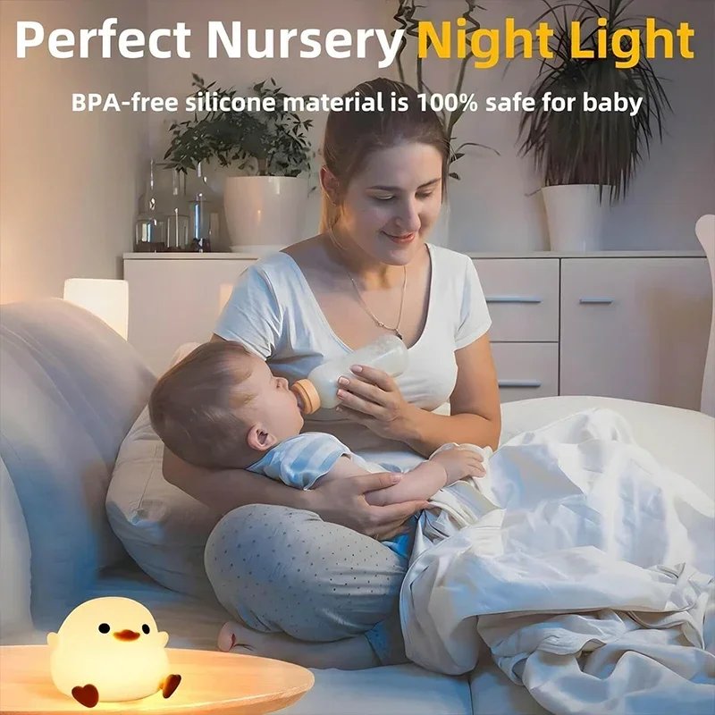 LED Night Light Cute Duck Cartoon Animals Silicone Lamp for Children Kid Touch Sensor Timing USB Rechargeable for Birthday Gifts LED Night Light Cute Duck Cartoon Animals Silicone Lamp for Children Kid Touch Sensor Timing USB Rechargeable for Birthday Gifts