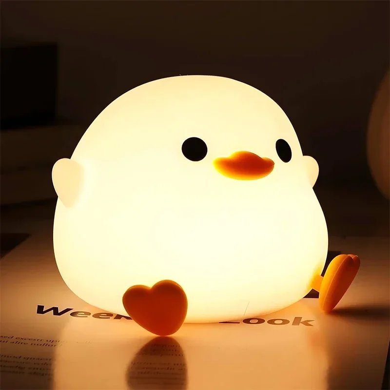 LED Night Light Cute Duck Cartoon Animals Silicone Lamp for Children Kid Touch Sensor Timing USB Rechargeable for Birthday Gifts LED Night Light Cute Duck Cartoon Animals Silicone Lamp for Children Kid Touch Sensor Timing USB Rechargeable for Birthday Gifts