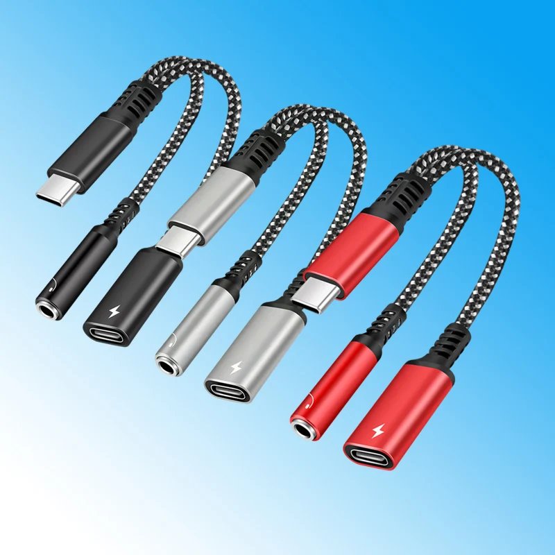1pcs 2pcs USB Type C to 3.5mm Headphone and Charger Adapter 2-in-1 USB C to AUX Audio Jack Dongle Charger Cable For Fast Samsung 1pcs 2pcs USB Type C to 3.5mm Headphone and Charger Adapter 2-in-1 USB C to AUX Audio Jack Dongle Charger Cable For Fast Samsung