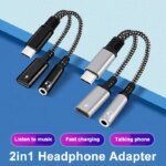 1pcs 2pcs USB Type C to 3.5mm Headphone and Charger Adapter 2-in-1 USB C to AUX Audio Jack Dongle Charger Cable For Fast Samsung - Image 4