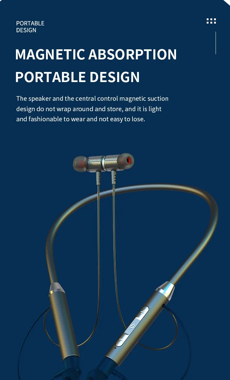 Magnetic Adsorption Wireless Bluetooth 4.2 In-Ear Earphone Sports Headphones Stereo Headset With Mic For iPhone Huawei Samsung