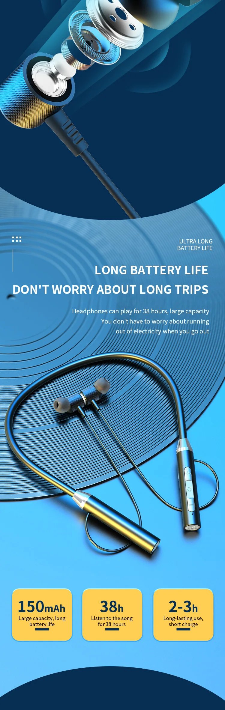 Magnetic Adsorption Wireless Bluetooth 4.2 In-Ear Earphone Sports Headphones Stereo Headset With Mic For iPhone Huawei Samsung