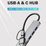 8-in-1 USB Expander HUB USB Distributor with 2 USB 3.0, 2 USB 2.0, And 1 USB C Ports, TF/SD Card Suitable For Laptops PC Macbook - Image 3