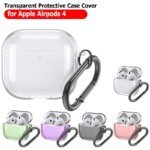 Silicone Transparent Protecitve Case Waterproof Soft TPU Earphones Case With Keychain For AirPods 4 Headphone Shell Accessories