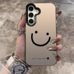 Galaxy S25 S24 S23 Ultra S22 Plus S21 FE Case Color Silver Smile Cheeks Cover For A56 A55 A54 A53 A36 A25 A24 Funda