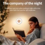 Wireless Led Book Light 6cm Rechargeable Wall Lamp with Touch Switch Night Light 3-Colors Dimmable Portable for Bedroom Reading