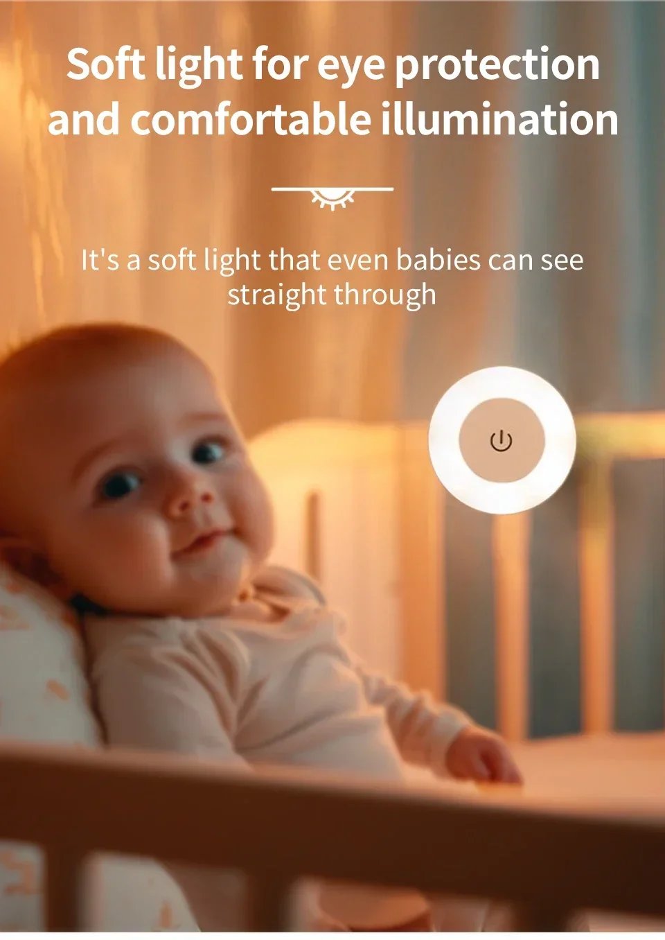 Wireless Led Book Light 6cm Rechargeable Wall Lamp with Touch Switch Night Light 3-Colors Dimmable Portable for Bedroom Reading