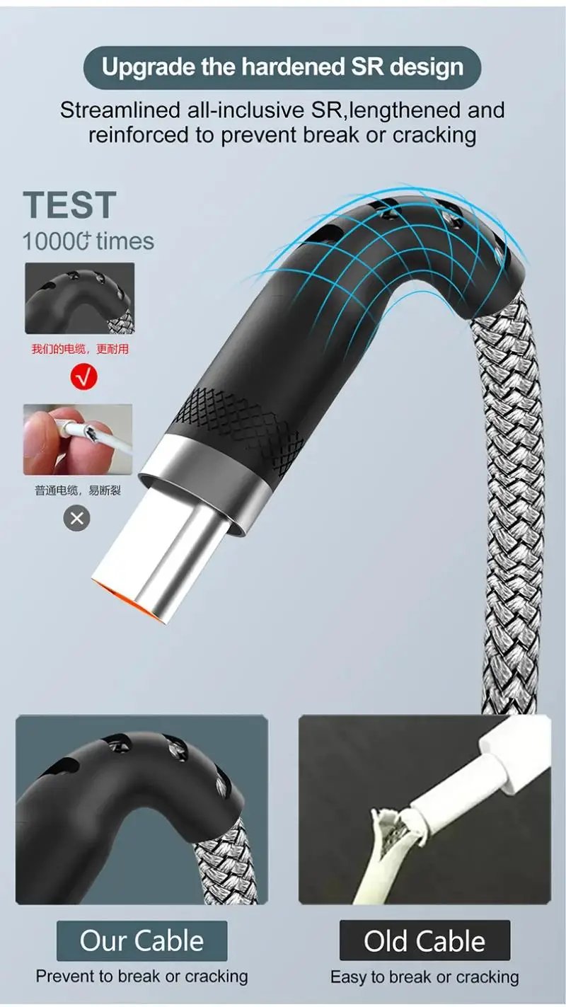 USB A to Type C Charging Extended Cable 6A Fast Charger Nylon Data Cable 1/3/5/8m For iPhone Samsung Type USB C Charging Device USB A to Type C Charging Extended Cable 6A Fast Charger Nylon Data Cable 1/3/5/8m For iPhone Samsung Type USB C Charging Device