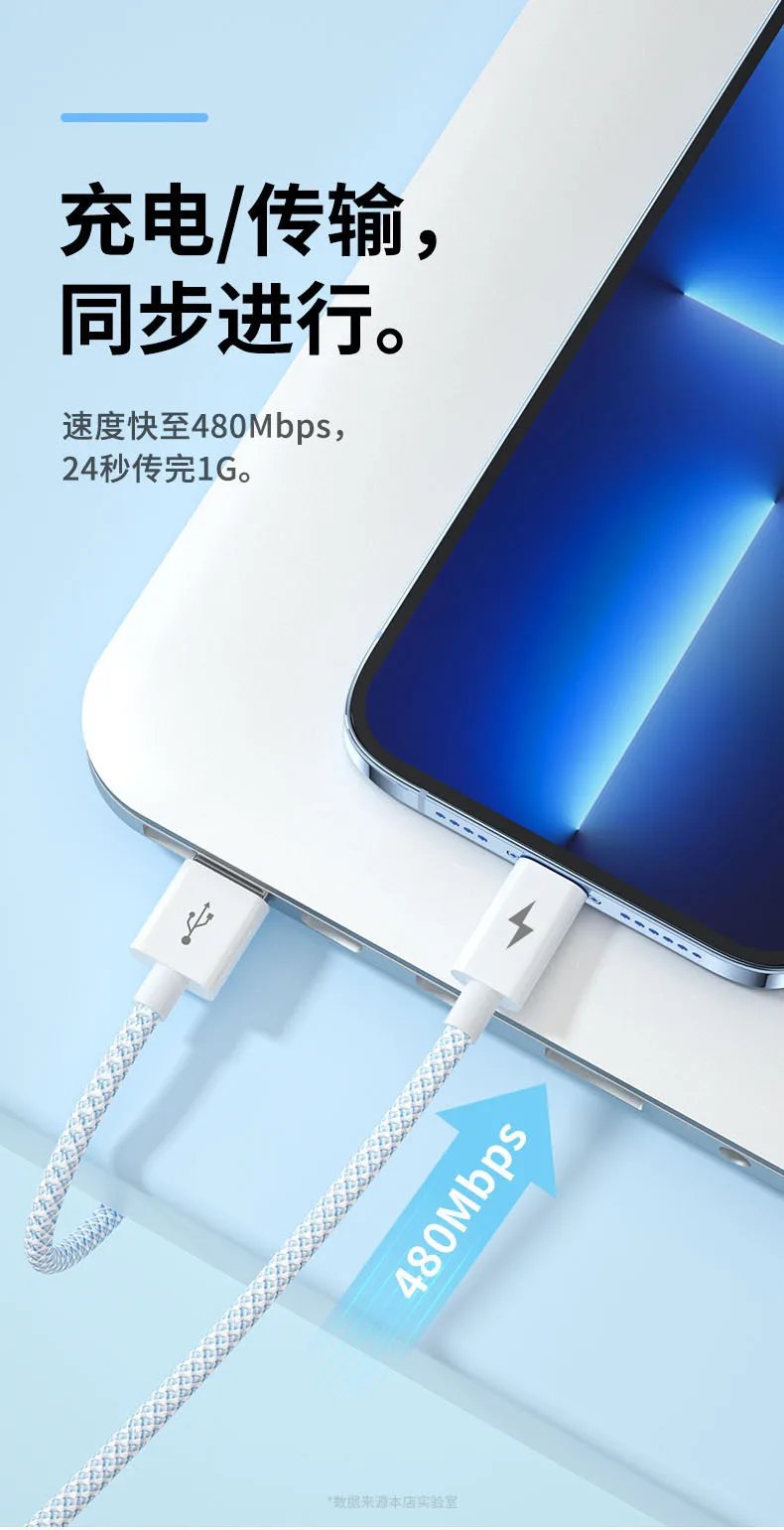 3in1 Usb 66W Super Fast Charging Macarone Braided  Data Cable, Suitable for Iphone Huawei Xiaomi Android Type C Charging Cable