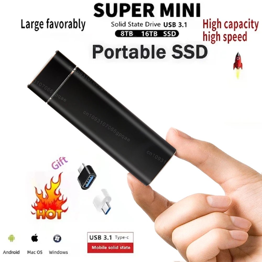 Portable SSD Drive 8TB High Speed Hard Drive 16TB External Hard Disk Type-C/USB 3.1 Storage Device for Laptop/PC/Mac Portable SSD Drive 8TB High Speed Hard Drive 16TB External Hard Disk Type-C/USB 3.1 Storage Device for Laptop/PC/Mac