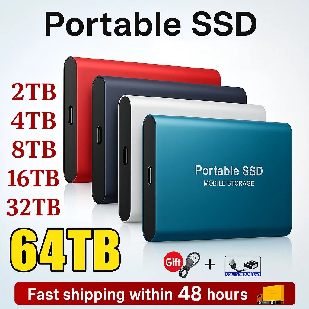 Portable SSD 1TB Original Hard Disk USB3.1 High Speed Hard Drive Type-C Solid Disk 4TB 8TB External ssd for Phone/Loptop/PC Portable SSD 1TB Original Hard Disk USB3.1 High Speed Hard Drive Type-C Solid Disk 4TB 8TB External ssd for Phone/Loptop/PC