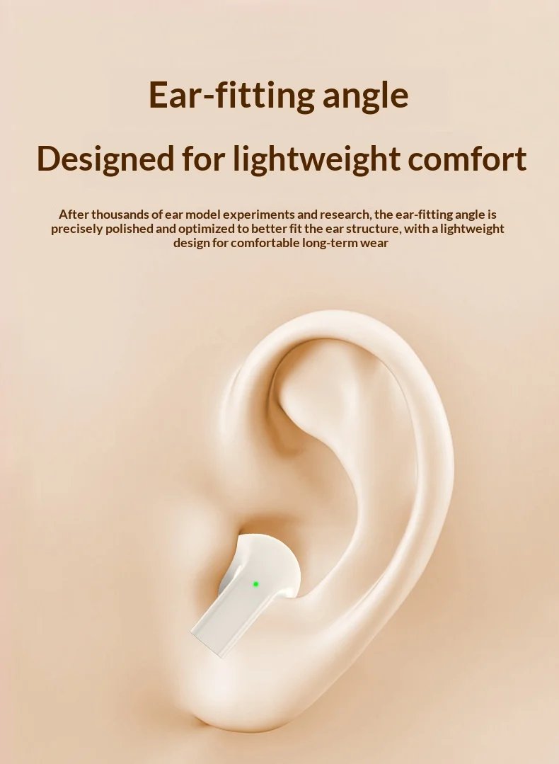 Bluetooth 5.4 Wireless Earbuds Semi-in-ear TWS Earphones Design Endurance Battery Mic Ideal Companion for Active Lifestyles