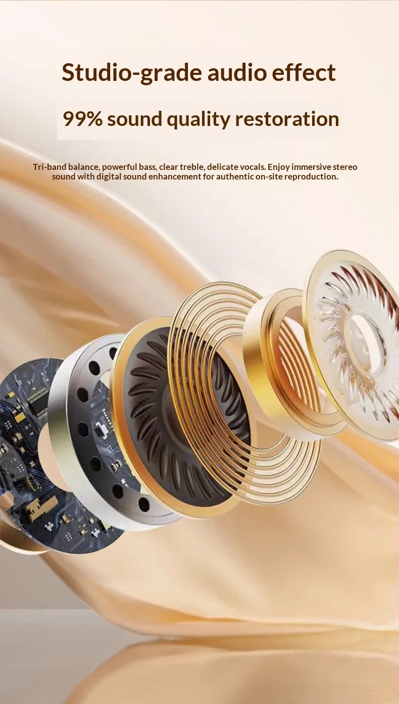 Bluetooth 5.4 Wireless Earbuds Semi-in-ear TWS Earphones Design Endurance Battery Mic Ideal Companion for Active Lifestyles