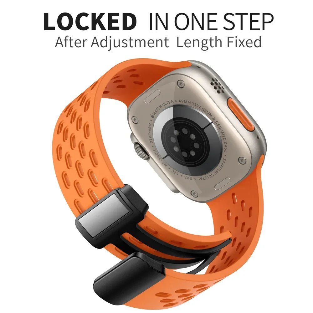 Magnetic band For Apple watch ultra 2 Strap 49mm 44mm 45mm 40mm 41mm 42 46 45mm Silicone Bracelet iWatch Series 10 9 7 8 se 6 5 Magnetic band For Apple watch ultra 2 Strap 49mm 44mm 45mm 40mm 41mm 42 46 45mm Silicone Bracelet iWatch Series 10 9 7 8 se 6 5