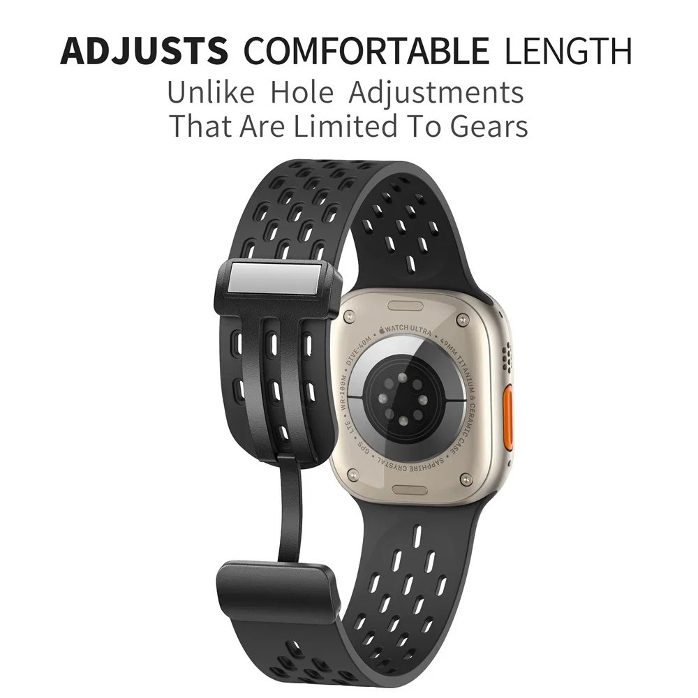 Magnetic band For Apple watch ultra 2 Strap 49mm 44mm 45mm 40mm 41mm 42 46 45mm Silicone Bracelet iWatch Series 10 9 7 8 se 6 5 Magnetic band For Apple watch ultra 2 Strap 49mm 44mm 45mm 40mm 41mm 42 46 45mm Silicone Bracelet iWatch Series 10 9 7 8 se 6 5