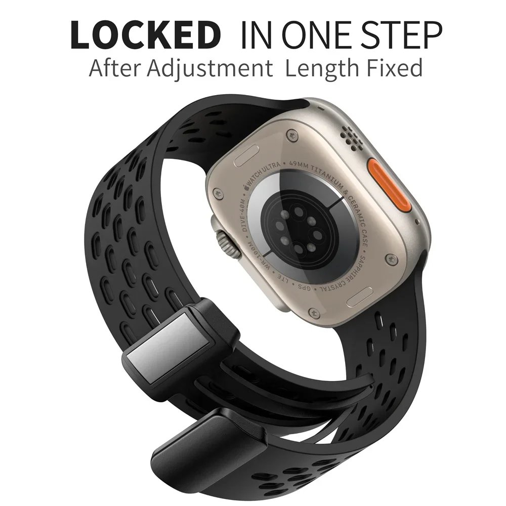 Magnetic band For Apple watch ultra 2 Strap 49mm 44mm 45mm 40mm 41mm 42 46 45mm Silicone Bracelet iWatch Series 10 9 7 8 se 6 5 Magnetic band For Apple watch ultra 2 Strap 49mm 44mm 45mm 40mm 41mm 42 46 45mm Silicone Bracelet iWatch Series 10 9 7 8 se 6 5