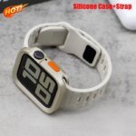 Silicone Case+Strap  For Apple Watch Series 11 9 45mm Band 8 7 41mm SE3 6 5 4 44mm 40mm Rubber correa Strap iwatch Ultra 3 49mm - Image 2