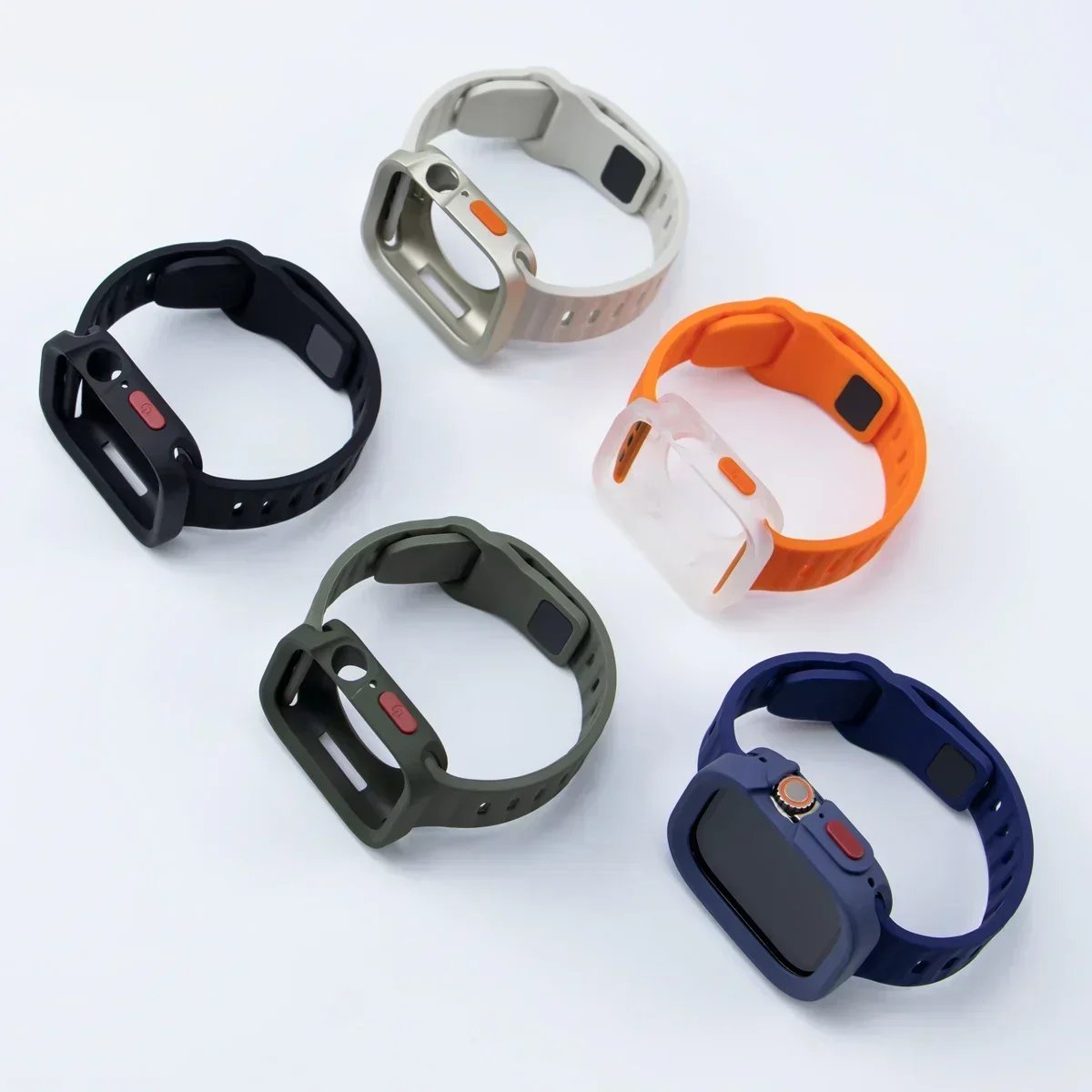 Silicone Case+Strap  For Apple Watch Series 11 9 45mm Band 8 7 41mm SE3 6 5 4 44mm 40mm Rubber correa Strap iwatch Ultra 3 49mm