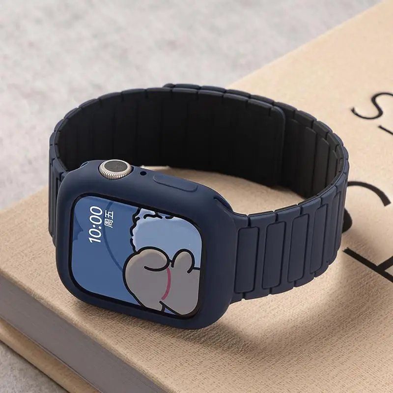 Strap + Case Soft Silicone Band For Apple Watch Ultra 3 49mm 46mm 42mm 44mm 40mm 45mm 41mm for iWatch Series 11 10 SE3 9 8 7 6 5 4