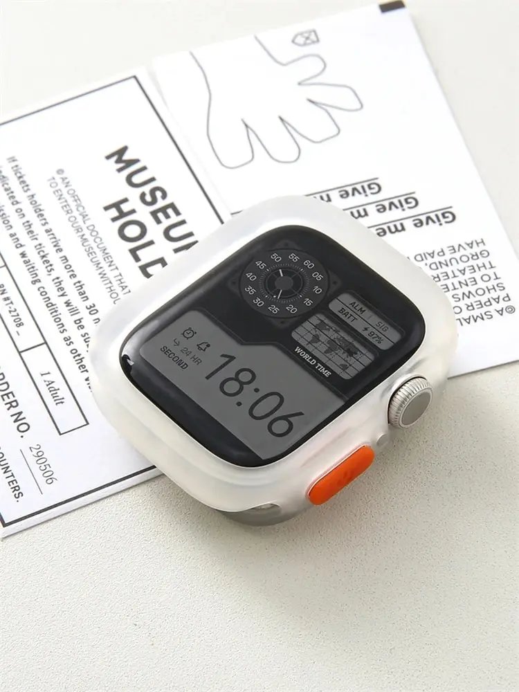 Soft Silicone Case For Apple Watch 9 8 7 6 SE 5 Sport Anti-drop Matte Cover For iwatch Ultra 49mm 41mm 40mm 44mm 45 mm