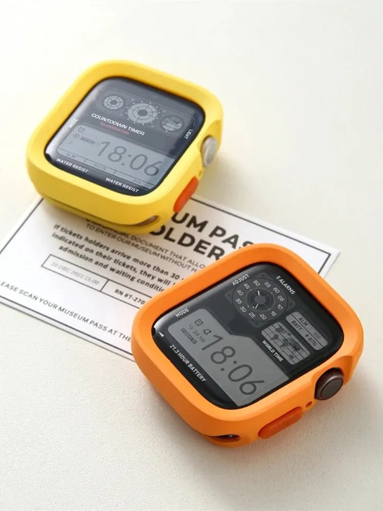 Soft Silicone Case For Apple Watch 9 8 7 6 SE 5 Sport Anti-drop Matte Cover For iwatch Ultra 49mm 41mm 40mm 44mm 45 mm