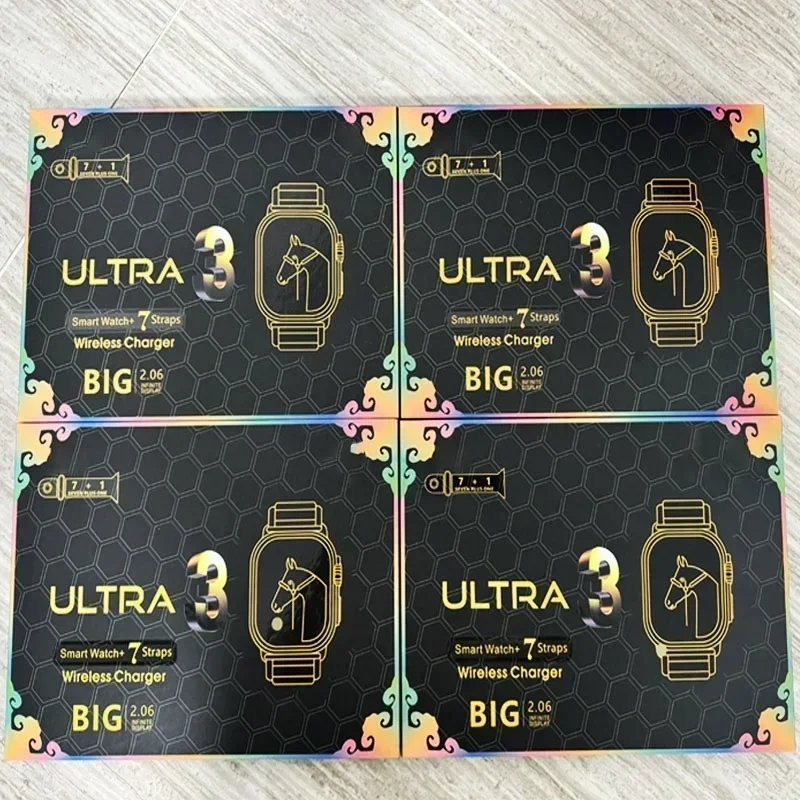 New Watch10 Ultra with 7 Watch Straps  Smartwatch 2.2HD Amoled Circular Screen ECG Monitoring Reloj Inteligente Wristwatch