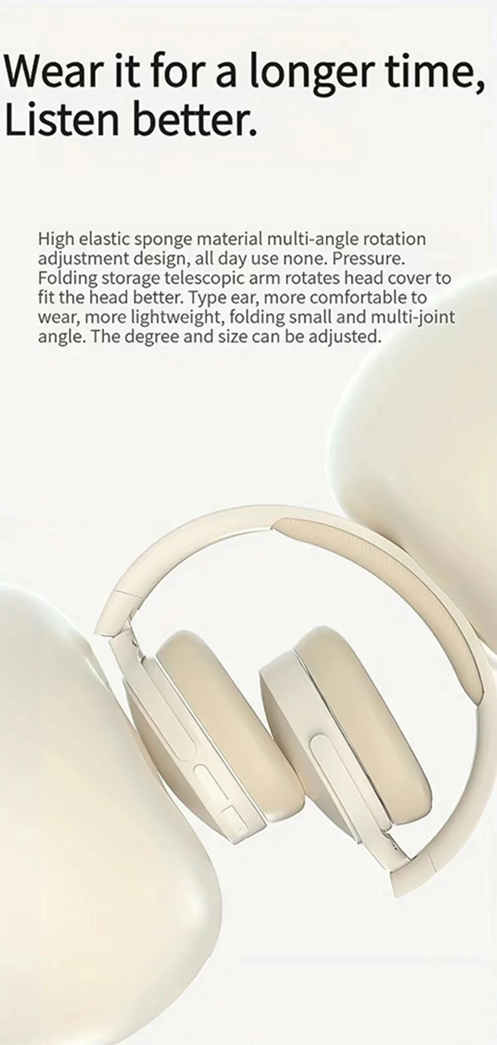 SONY P2961 Wireless Headphones Bluetooth Foldable 9D HIFI Stereo Sound Headset Long Battery Life Heavy Bass Earphone