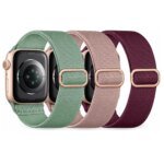 3 Pack Elastic Strap for Apple Watch Bands for Women 40mm 38mm 44mm 42mm 41mm 45mm Stretchy Wristband for Iwatch Series 9 8 7 6 - Image 2