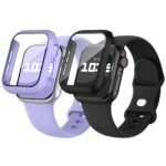 Glass+Cover+Strap For Apple Watch band 44mm 41mm 45mm 40mm 38mm 42mm Silicone bracelet iWatch serises 9 8 3 4 5 6 SE 7 watchbands