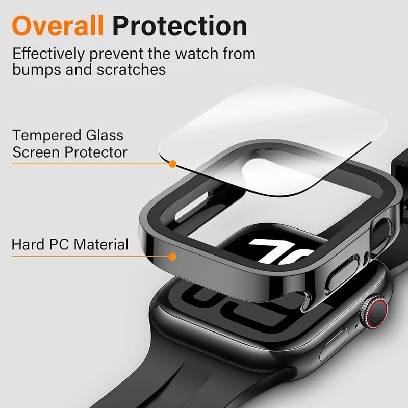 Glass+Case For Apple Watch 46mm 44mm 45mm 40mm 41mm 42mm straight edge Screen Protector Cover Case iWatch 10 9 8 7 SE 6 5 4 case Glass+Case For Apple Watch 46mm 44mm 45mm 40mm 41mm 42mm straight edge Screen Protector Cover Case iWatch 10 9 8 7 SE 6 5 4 case
