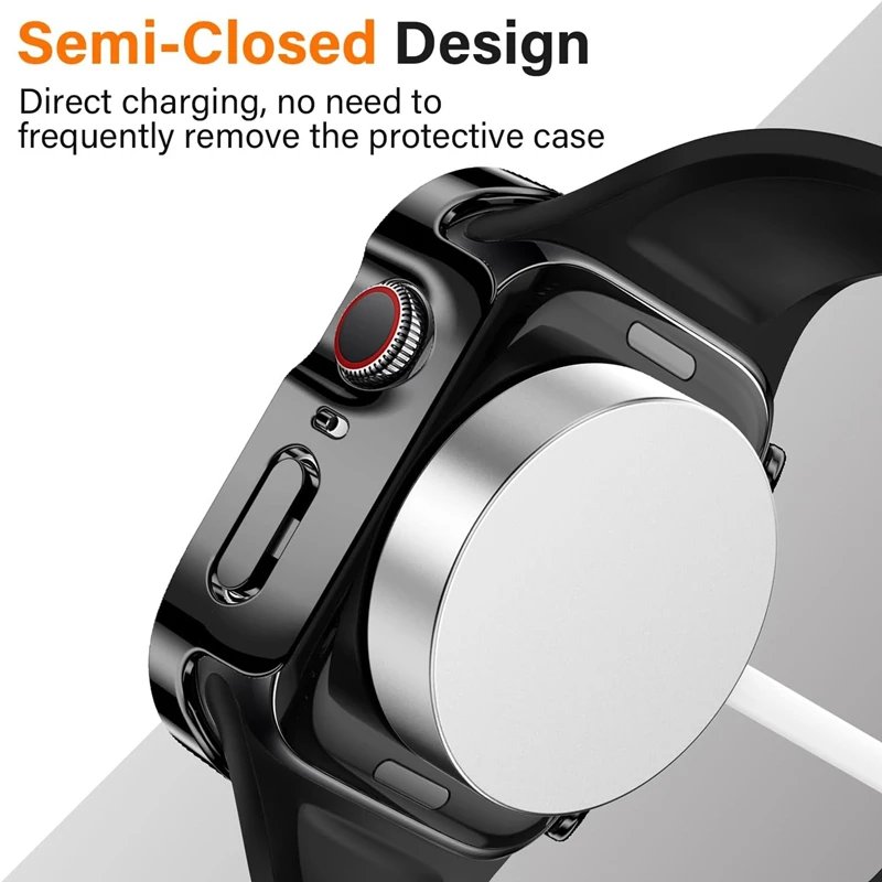 Glass+Case For Apple Watch 46mm 44mm 45mm 40mm 41mm 42mm straight edge Screen Protector Cover Case iWatch 10 9 8 7 SE 6 5 4 case Glass+Case For Apple Watch 46mm 44mm 45mm 40mm 41mm 42mm straight edge Screen Protector Cover Case iWatch 10 9 8 7 SE 6 5 4 case