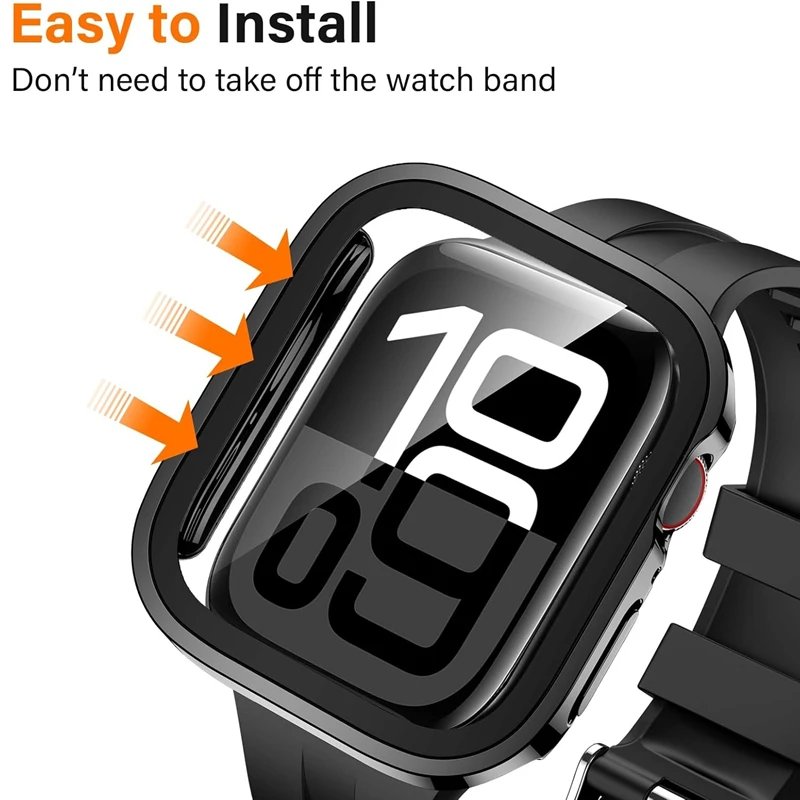 Glass+Case For Apple Watch 46mm 44mm 45mm 40mm 41mm 42mm straight edge Screen Protector Cover Case iWatch 10 9 8 7 SE 6 5 4 case Glass+Case For Apple Watch 46mm 44mm 45mm 40mm 41mm 42mm straight edge Screen Protector Cover Case iWatch 10 9 8 7 SE 6 5 4 case