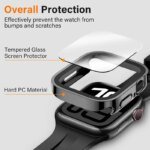 Glass+Case For Apple Watch 46mm 44mm 45mm 40mm 41mm 42mm straight edge Screen Protector Cover Case iWatch 10 9 8 7 SE 6 5 4 case - Image 3