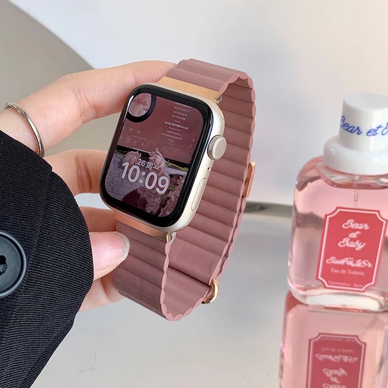 Leather Magnetic Strap for Apple Watch 10 Ultra Band 46mm 42mm 49/44mm 40mm 41mm 45mm Women Loop Bracelet iWatch Series 9 8 SE 7 Leather Magnetic Strap for Apple Watch 10 Ultra Band 46mm 42mm 49/44mm 40mm 41mm 45mm Women Loop Bracelet iWatch Series 9 8 SE 7