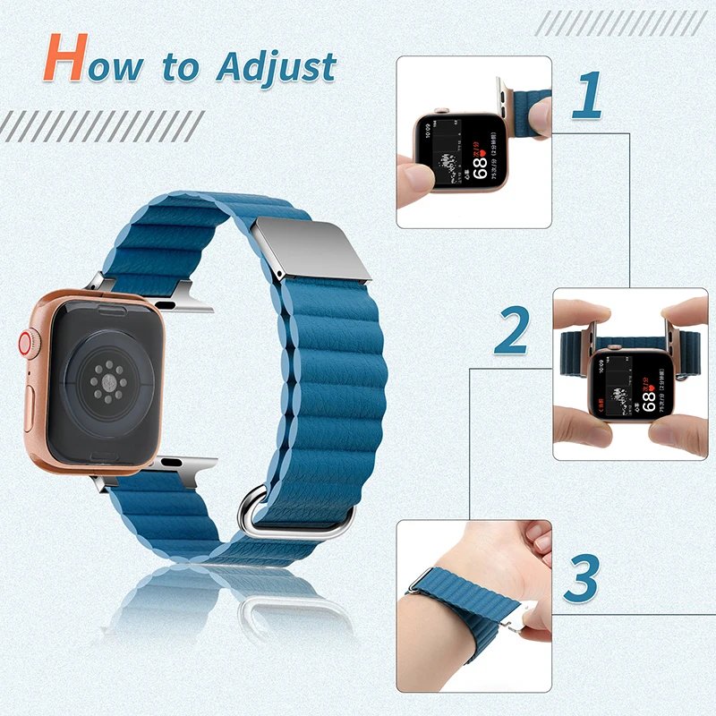 Leather Magnetic Strap for Apple Watch 10 Ultra Band 46mm 42mm 49/44mm 40mm 41mm 45mm Women Loop Bracelet iWatch Series 9 8 SE 7 Leather Magnetic Strap for Apple Watch 10 Ultra Band 46mm 42mm 49/44mm 40mm 41mm 45mm Women Loop Bracelet iWatch Series 9 8 SE 7