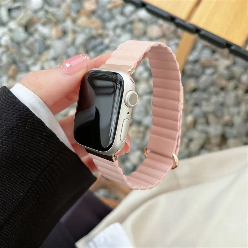 Leather Magnetic Strap for Apple Watch 10 Ultra Band 46mm 42mm 49/44mm 40mm 41mm 45mm Women Loop Bracelet iWatch Series 9 8 SE 7 Leather Magnetic Strap for Apple Watch 10 Ultra Band 46mm 42mm 49/44mm 40mm 41mm 45mm Women Loop Bracelet iWatch Series 9 8 SE 7