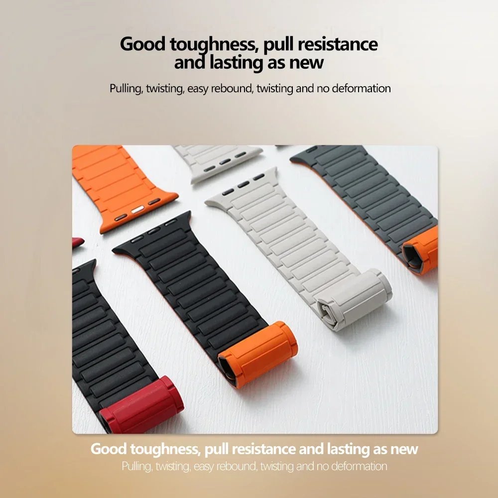 Magnetic Band for Apple Watch Ultra 3 49mm 46mm 42mm 45mm 44mm 40mm 41mm Silicone Strap iWatch Series 11 10 9 8 7 6 SE Bracelet
