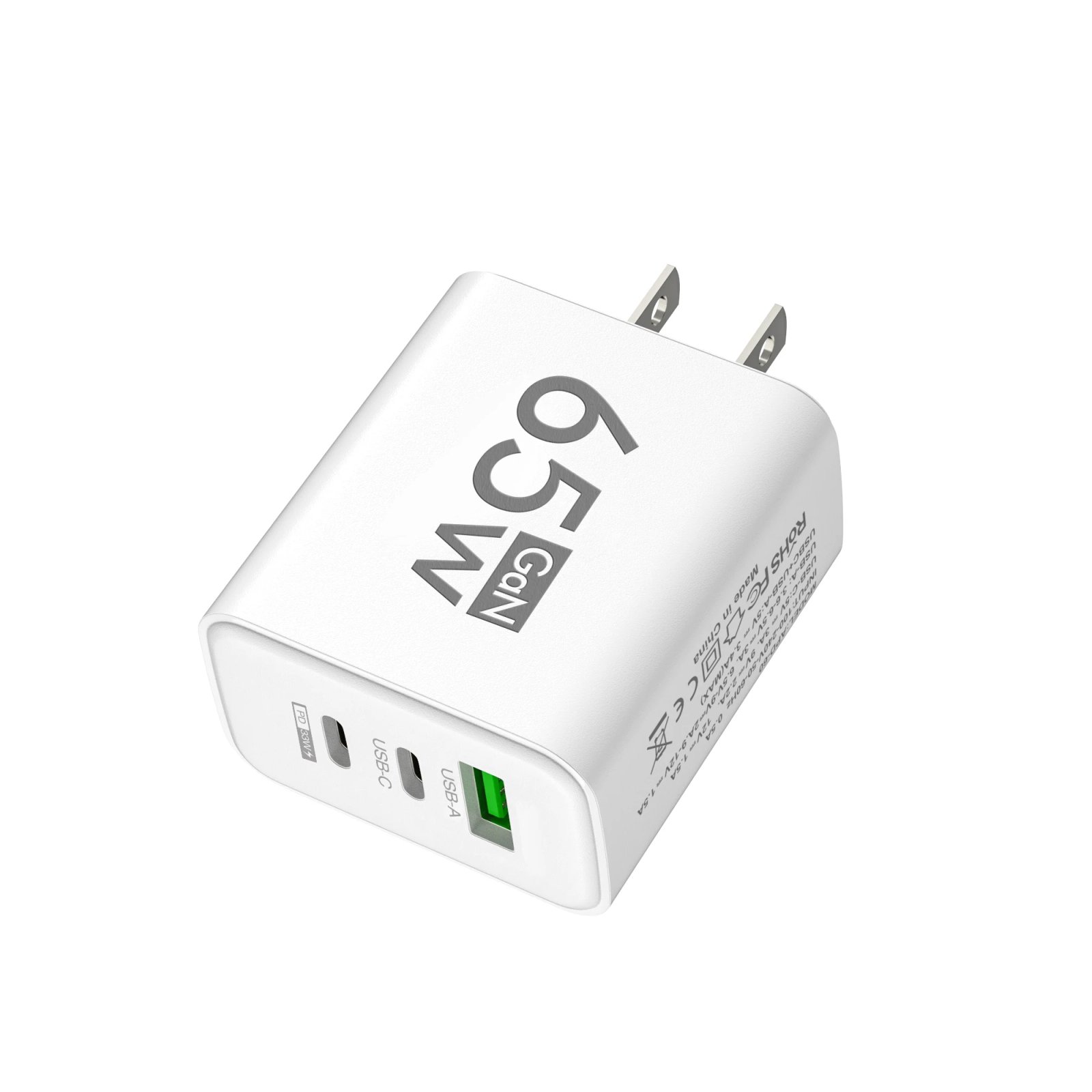 3 Ports PD 65W USB Fast Charge Charger Type C Mobile Phone Quick Charging Adapter For iPhone Samsung Xiaomi Oneplus Wall Charger