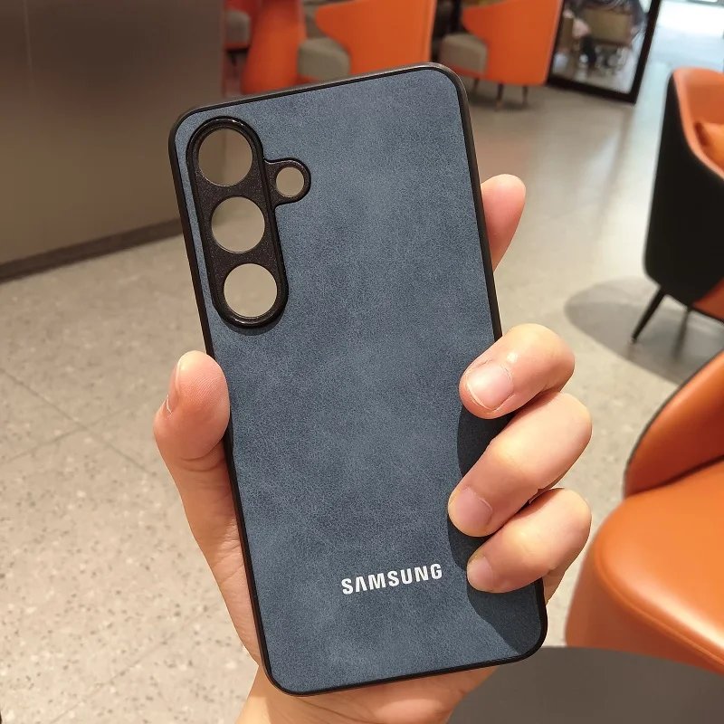 Samsung Galaxy A56 A55 A36 A35 A15 A25 A17 5G Case Luxury Sheepskin Leather Shell Plain Lambskin Cover Coque For Samsung A56